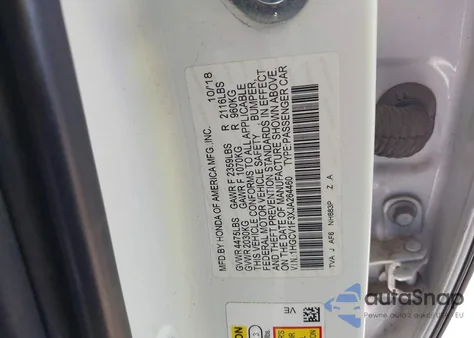 2018 Honda Accord Sport z USA, uszkodzony, nr VIN 1HGCV1F3XJA264460